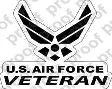 STICKER USAF VETERAN BLACK N WHITE