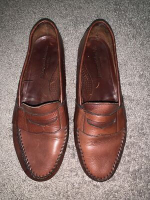 Johnston & Murphy Mens Brown Leather Loafers Slip On Dress  display picture 2