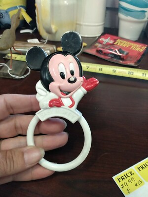 Mickey Mouse 1990 Vintage Child Playskool Baby Plastic Rattle Toy 5'' (eg)