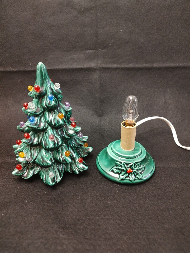 Ceramic Green Christmas Tree Light 8" Tall eBay
