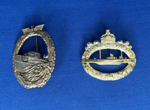 GERMAN NAVY / KRIEGSMARINE WWII War Badges (2) PIN-ON