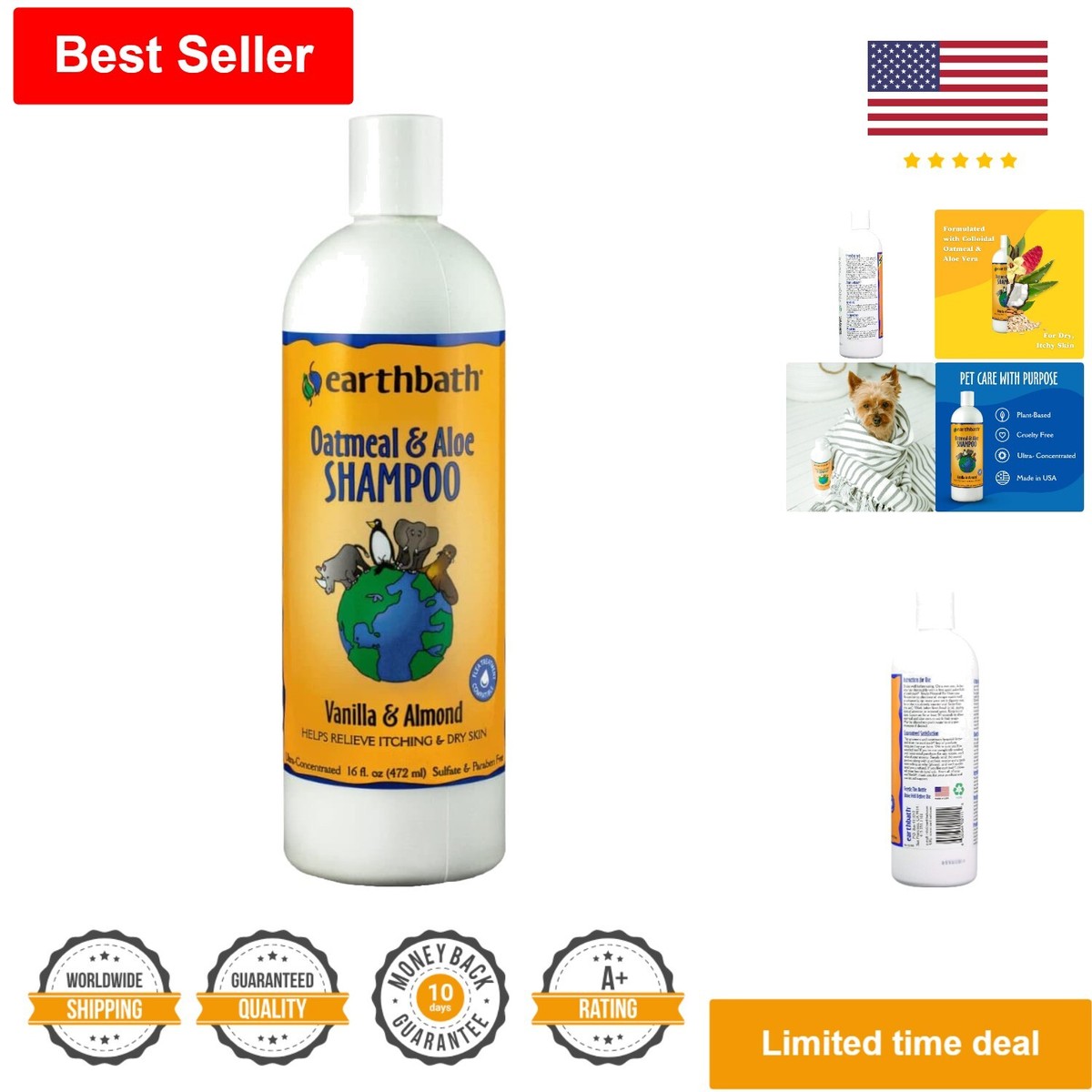 Vanilla & Almond Pet Shampoo - Itchy & Dry Skin Relief - Soap-Free - 16 Fl.  Oz | eBay