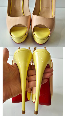CHRISTIAN LOUBOUTIN Lady Peep 150 Sling Patent Heels 39 Very Prive