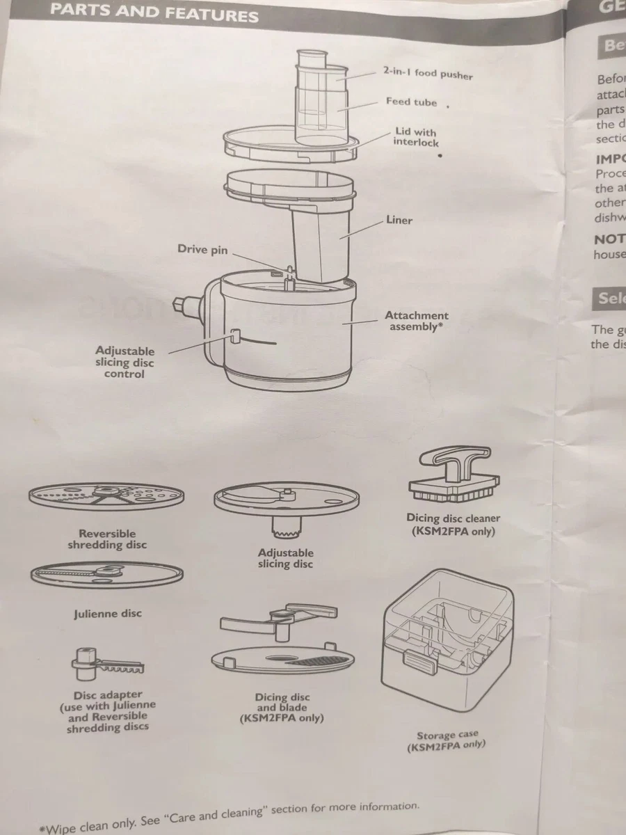  KitchenAid KSM2FPA Food Processor Attachment, Dicing