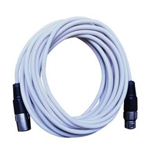25 Foot White XLR to XLR Patch Cable PA/DJ Mic Cord XLRM to XLRF