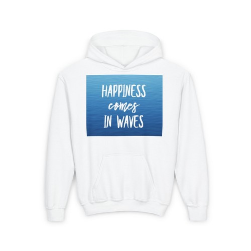 Happiness Comes in Waves Ocean Surf Youth Heavy Blend Hooded Sweatshirt