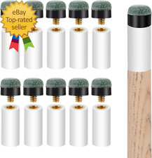 20 Sets Billiard Cues Tips Replacement Kit with White Pool Cue Stick Ferrules, S