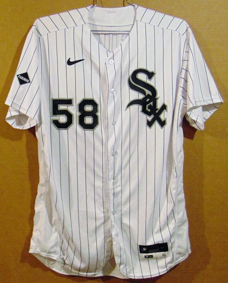 CHICAGO WHITE SOX CODI HEUER WHITE PINSTRIPE JERSEY