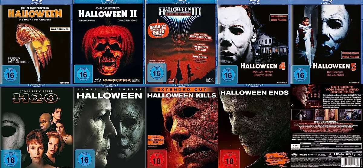 Halloween Part 1 2 3 4 5 H20 2018 Kills Ends Michael Myers 10 Blu