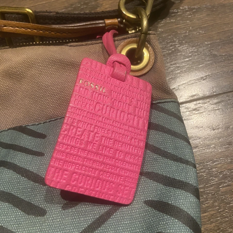 Bolso Bandolera Fossil Cartera Cubo Keely Recubierto Teal Marrón Rosa Multicolor Foto 3 de 4