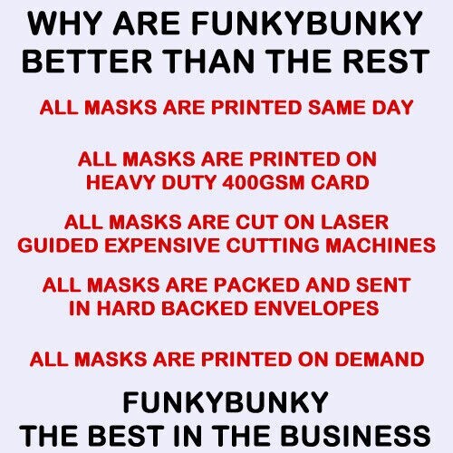 15 mascarillas personalizadas para tarjetas de fiesta. Elástico adjunto, corte de ojos, listo para usar - Imagen 11 de 11