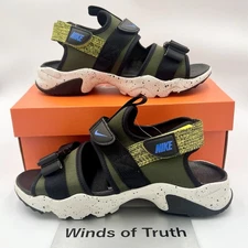 Nike Canyon CI8797-301 Cargo Khaki/Bright Citron/Black Men's Sandals US3-18 New