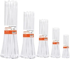 Zip Ties Assorted Size,500 Pack,6+8+12+14+18 Inch Double Sided Toothed,120 LBS T