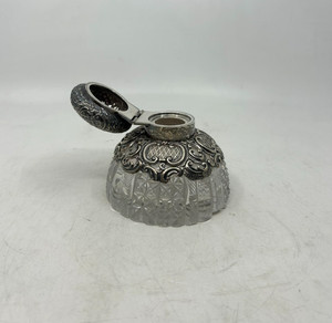 Solid Sterling Silver Victorian Cut Glass England Lion Stamp - (H) #13B