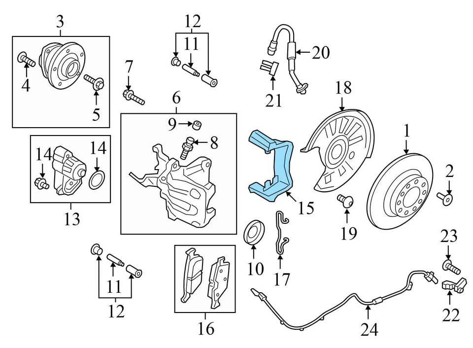 VW TIGUAN 2018-2024 - Porta pinza de freno trasero/soporte 5Q0615425C Foto 4 de 4