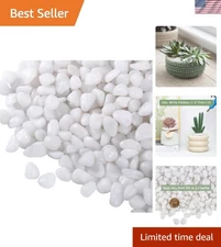 Elegant 5 LB Polished White Pebbles for Plants & Decorative Vases – Eco-Friendly