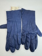 Vintage Women's Leather Gloves Blue 7.5 Pompei Italia Filene's