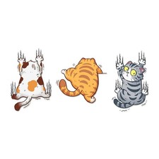 Scratch Cat Vinyl Car Sticker, Three Cats Scratch Cover Funny Bumper Decal fo...