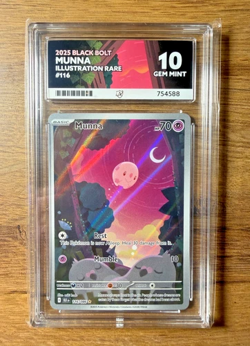 Pokemon TCG 2025 Black Bolt Munna 116/086 Illustration Rare ACE Gem Mint 10
