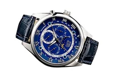JMW TOKYO Watch Blue & Silver Moon Phase leather belt [World Ltd 300] JMW0006BLS