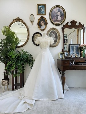 blue dress for baby girl Prettiest 2000s Blumarine Sposa Ivory Chiffon Wedding Dress w Attached –  Shrimpton Couture main image 1