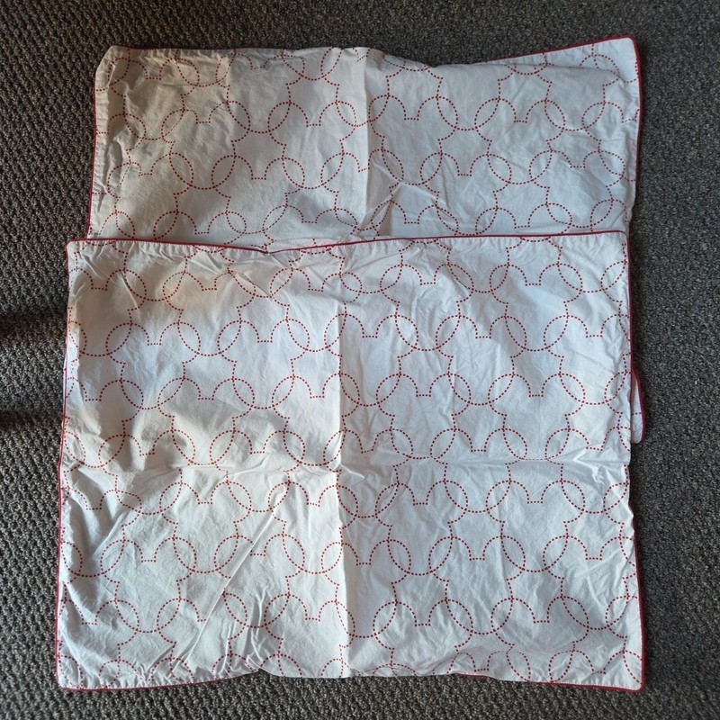 Ethan Allen Disney Pillow Shams Set Of 2 Mickey Mouse Red Dot Dash Bedding 2016