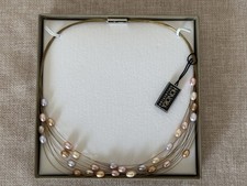 Honora Collection Freshwater Pearl Floating Necklace in Pink Champagne - New