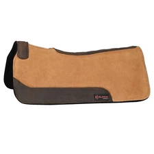 82HS Hilason Western Wool Felt Horse Saddle Pad Top Suede Leather Brown