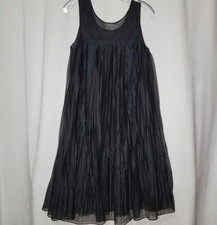 Vintage Carol Brent Women  s Medium Sleeveless Nylon Nightgown Black Pleated