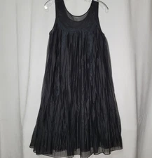 Vintage Carol Brent Women’s Medium Sleeveless Nylon Nightgown Black Pleated