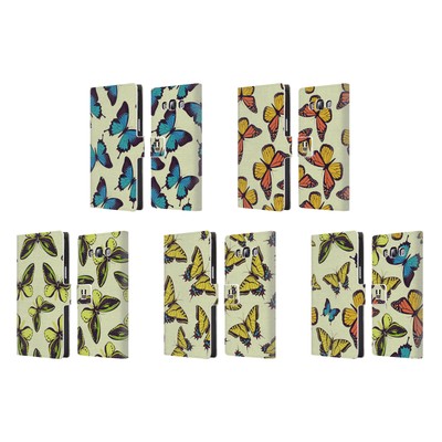 HEAD CASE DESIGNS BUTTERFLY PATTERNS LEATHER BOOK CASE FOR SAMSUNG PHONES 3