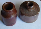 Lot of 2 Civil War Era Stoneware Inkwells