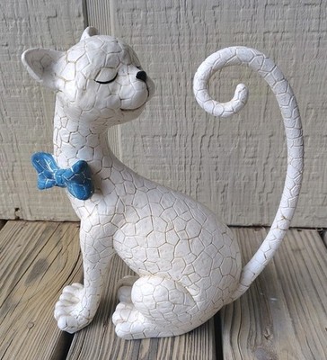 Cat Outdoor Indoor Garden Statue Figurine Decorative White