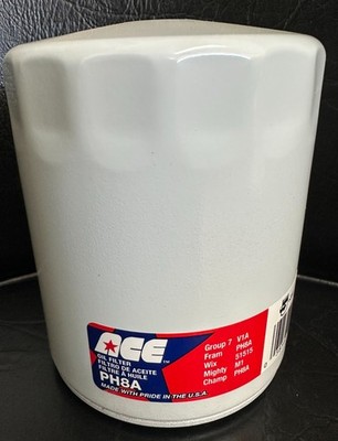 ACE PH8A OIL FILTER REPLACES # L30001 S8A, PG1A, PO8A, FL1A, V1A, M1, LF115,