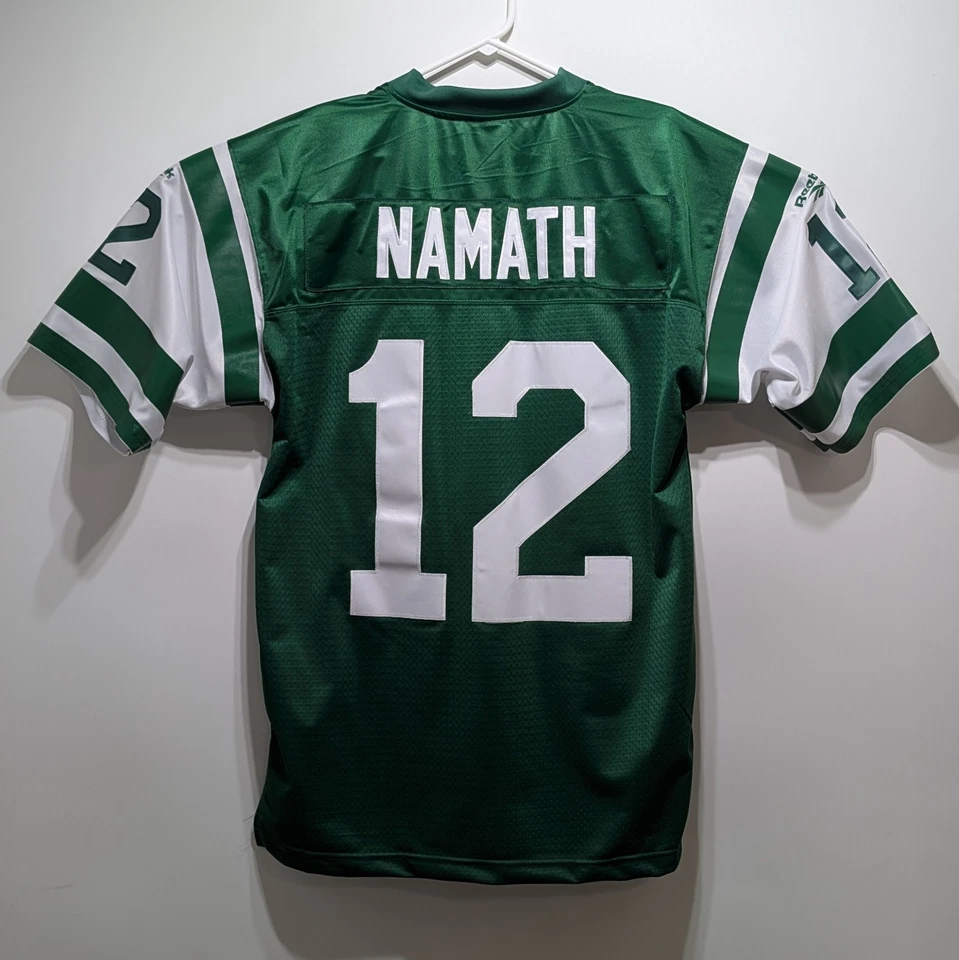 Camiseta deportiva Reebok Gridiron Classics 1968 Throwback NY Jets 12 Joe Namath talla M nueva con etiquetas Foto 2 de 4