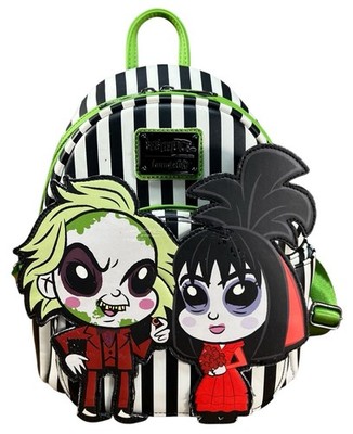 Loungefly Beetlejuice Lydia Deetz Striped Applique Mini Backpack (Flaws)