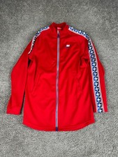 Nike Sportswear Taped Poly Jacket Mens Small Red Blue Full Zip Track Jacket READ