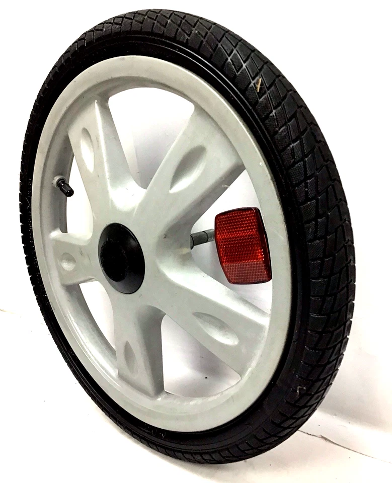 Заднее серое пластиковое магнитное колесо для велосипедного прицепа Instep 16 дюймов, шина 1,75 #B75 в шаге - Изображение 2 из 4