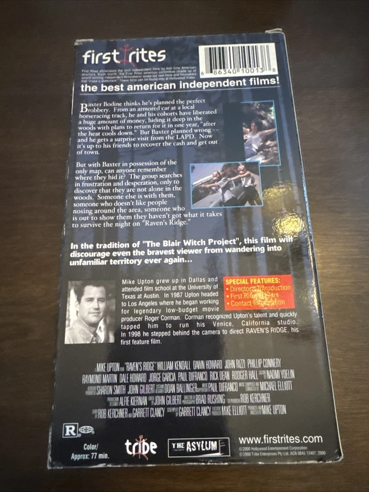 Raven's Ridge VHS Horror Slasher Rare 2000 First Rites - Image 2 of 4