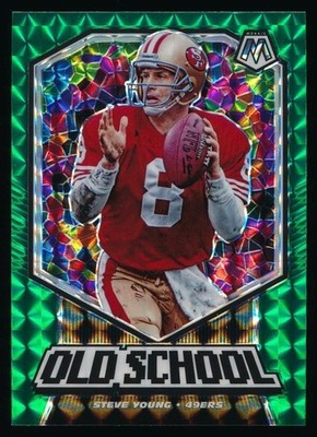 2020 Panini Mosaic STEVE YOUNG Old School Mosaic Green Prizm *49ers* NRMT-MT+