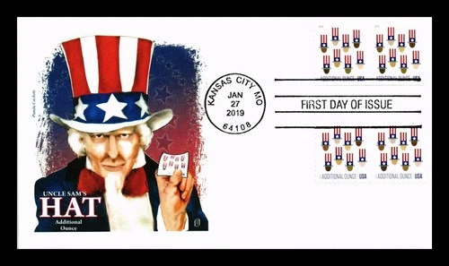 US COVER PANDA CACHET UNCLE SAM'S HAT BLOCK OF 4 FIRST DAY OF ISSUE