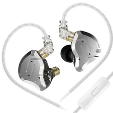 Keephifi KZ ZS10 Pro IEM In Ear Monitor, 4BA + 1DD Multi with Mic, Black 