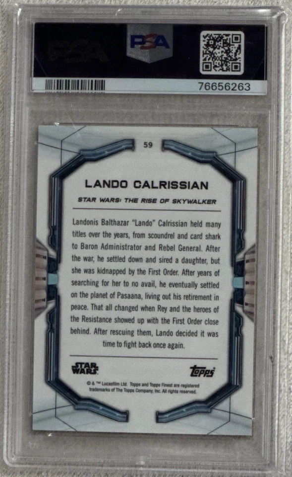 Lando Calrissian PSA 10 Orange Refractor Star Wars Topps Finest 2022 #59 14/25 Foto 2 de 2