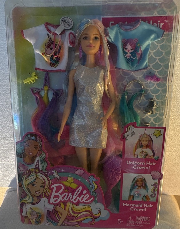 2019 Barbie Style & Switch Unicorn to Mermaid 11.5in Fashion Doll Set GFX94 5+