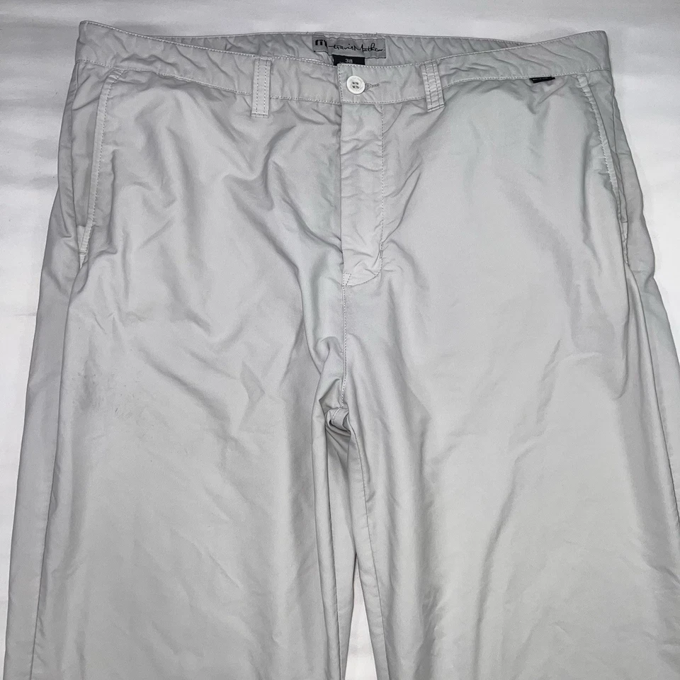 Travis Mathew Golf Pants Men's Size 38X33 Light Gray Flat Front Stretch Chinos - Image 4 of 4