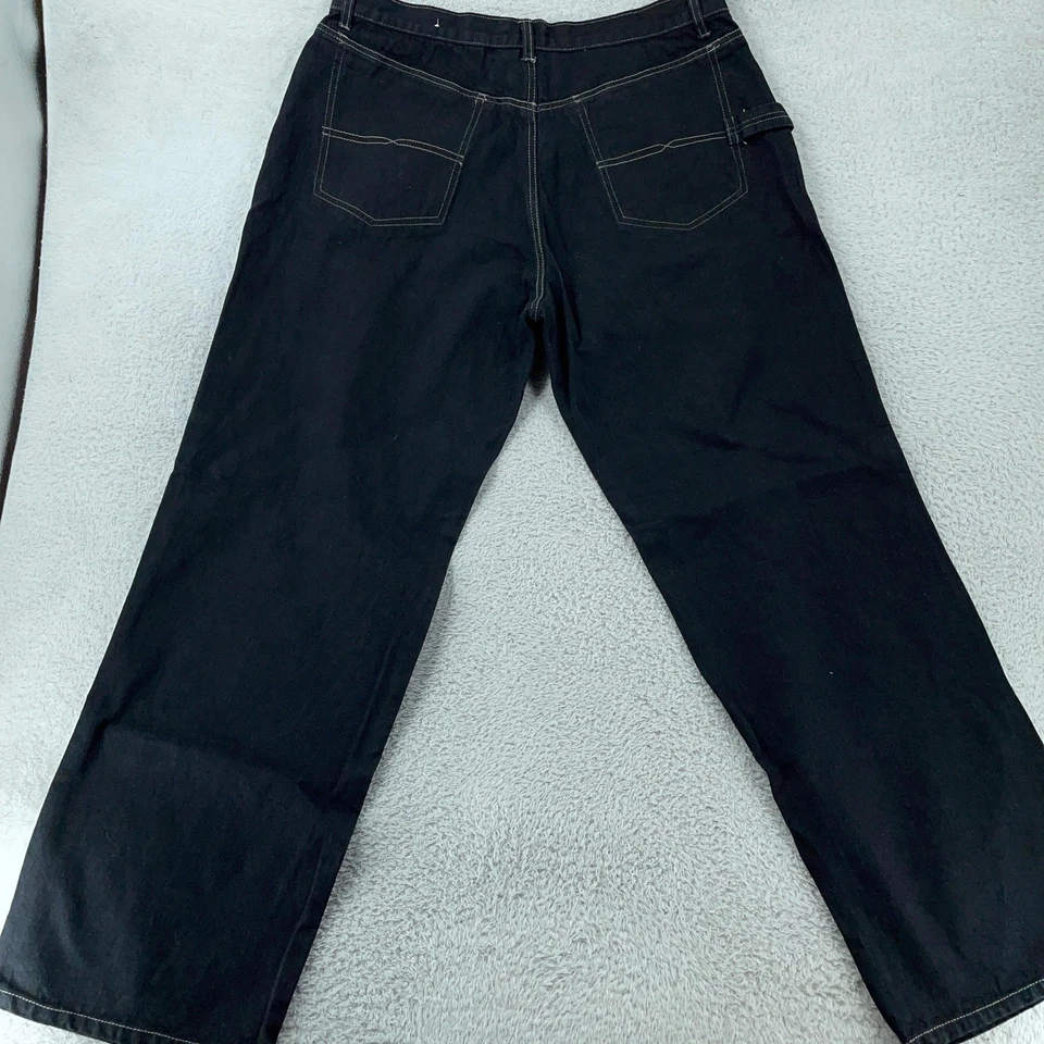 Sean John Baggy Black Carpenter Jeans Loose Denim Mens Tag 32 (FITS 38x34) - Image 3 of 4