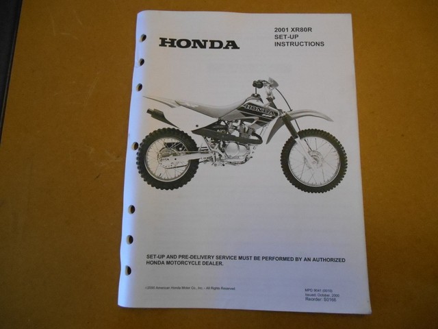 2001 HONDA XR80R XR80 Factory Setup Instruction Manual | eBay