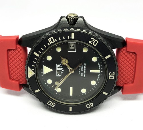 HEUER 1000 Quartz Watch. 37mm Case. Black Dial. Date. Secs hand. WR 200M. Men`s. - Picture 6 of 9