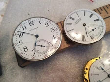 6 Pocket Watches Used For Parts,elgin,waltham,arnex