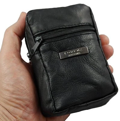 LORENZ/GHS SOFT NAPPA LEATHER CAMERA/CIGARETTE POUCH BLACK (1882)